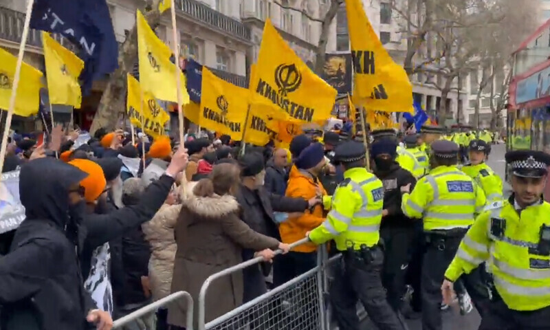 Watch: Pro-Khalistan protesters storm IHC in London again