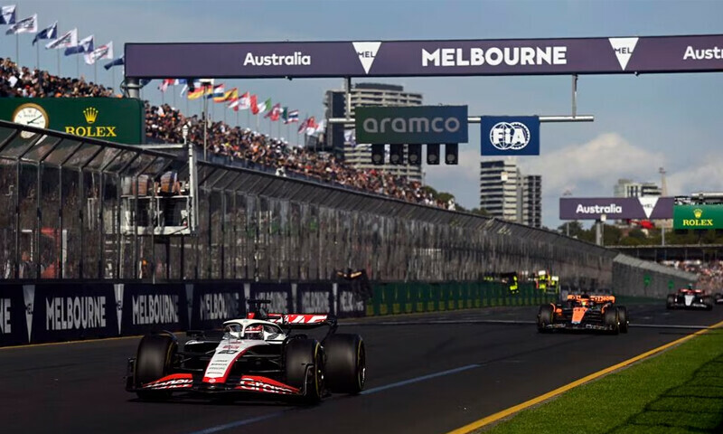 Fan at Australian Grand Prix left bleeding after hit by car debris