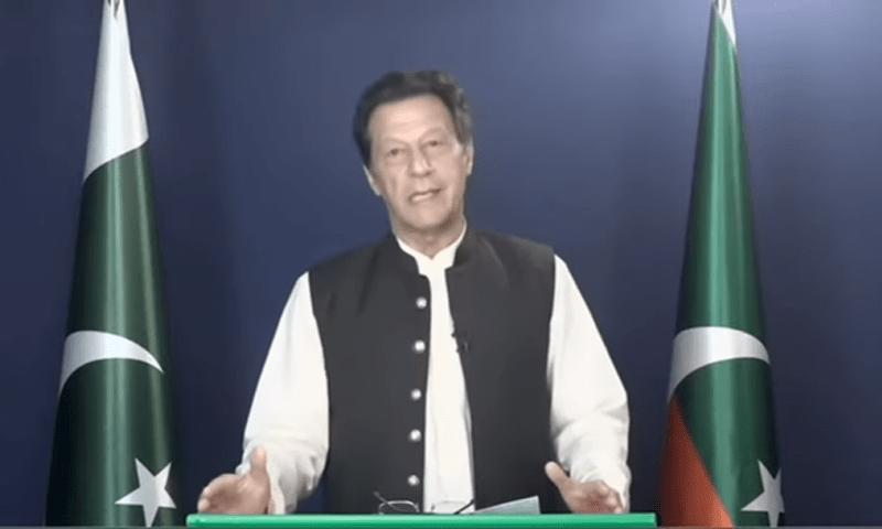 One year later, Imran Khan repeats conspiracy claim