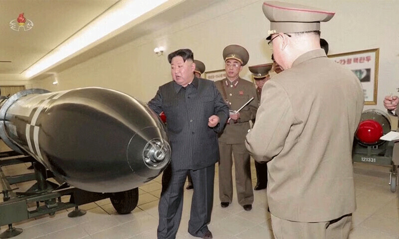 North Korean leader calls for more &lsquo;practical, offensive&rsquo; war deterrence