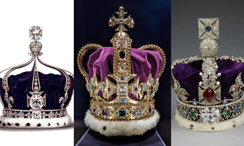 Three crowns, two carriages, one coronation