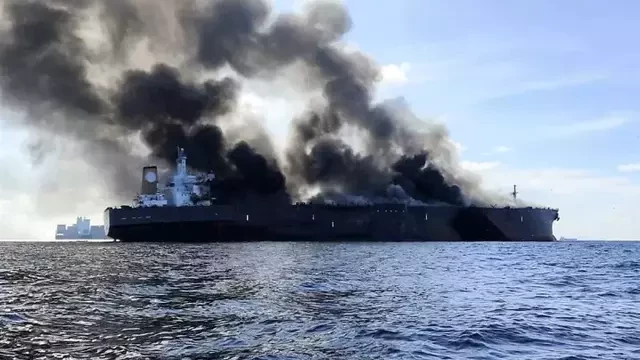 Three crew missing after oil tanker fire off Malaysia
