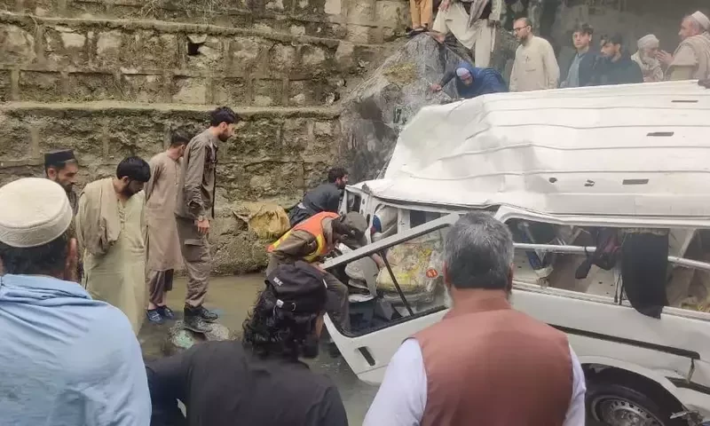 Van plunge in Swat kills three, wounds 15
