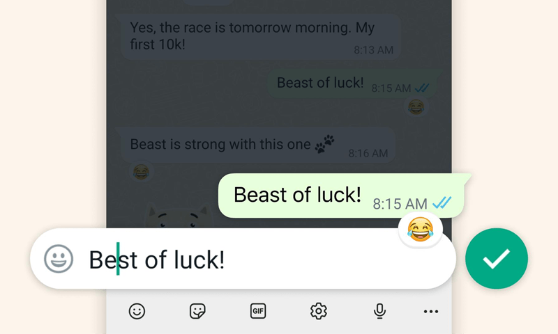 WhatsApp will now let you edit messages, but you better be quick