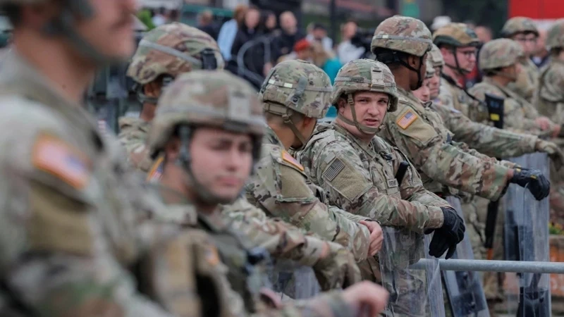 NATO soldiers on guard in Kosovo Serb town following clashes