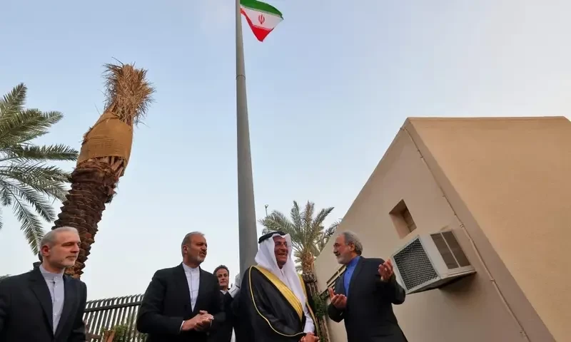 Iran&rsquo;s embassy reopens in Saudi Arabia for first time in 7 years