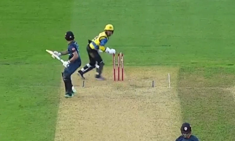 Watch: Haider Ali involved in a bizarre dismissal