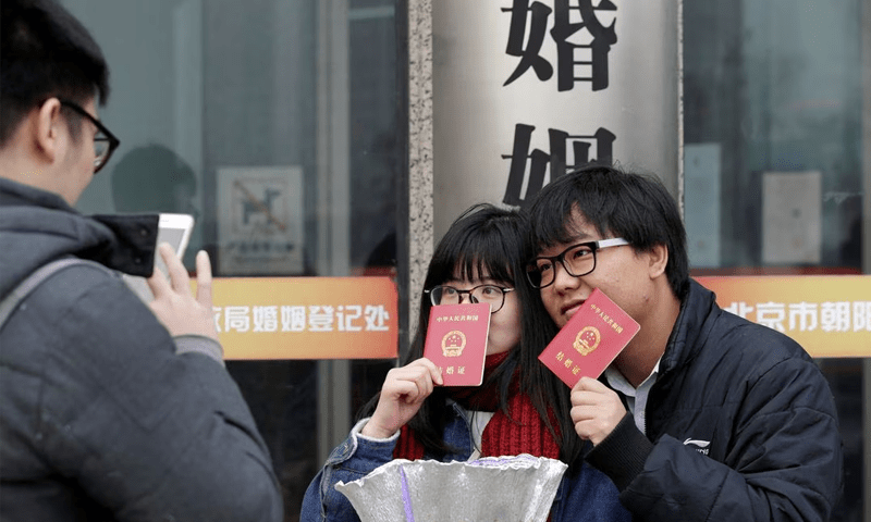 Marriages in China slump to historic low