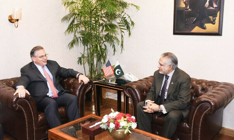 Dar meets US ambassador for help with IMF