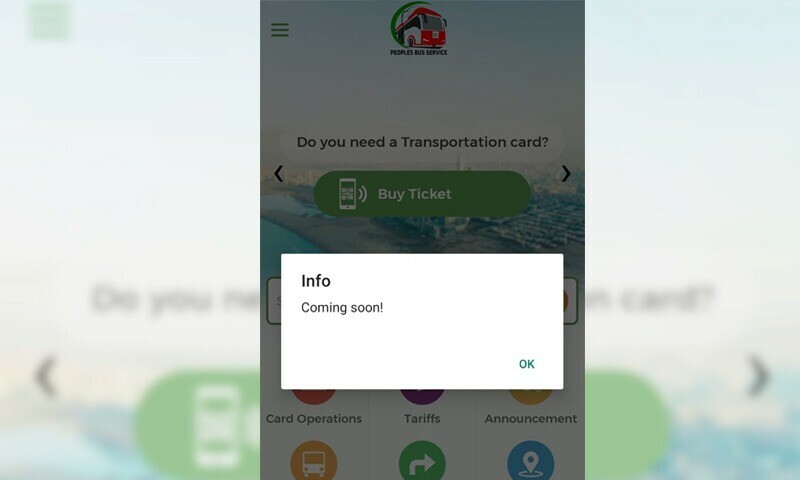 Peoples Bus Service app still under development