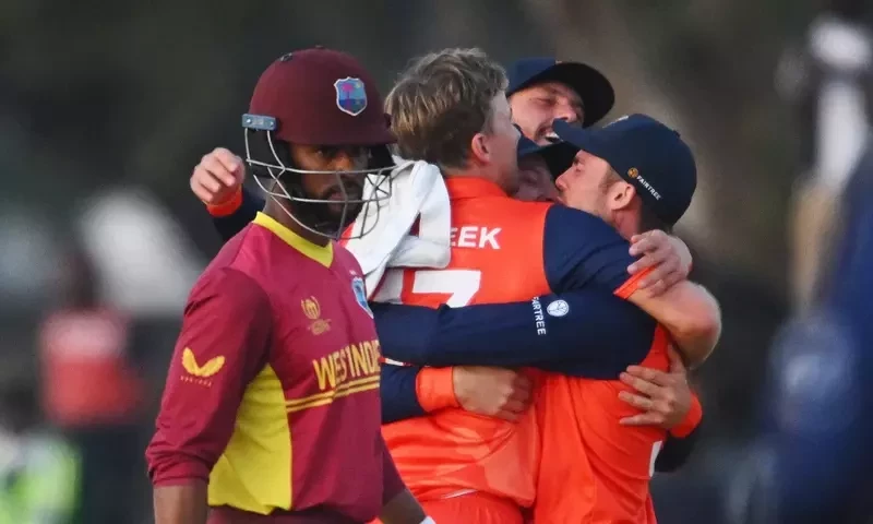 Dutch stun West Indies in super over as Zimbabwe demolish USA
