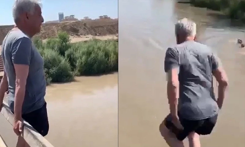Facts behind viral video of Khawaja Asif swimming in canal