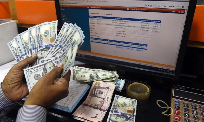 PKR shed Rs1.1 in the interbank market as PSX records slight decline