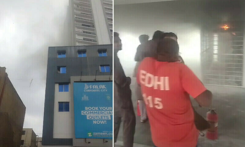 Building catches fire in Karachi&rsquo;s Bolton market