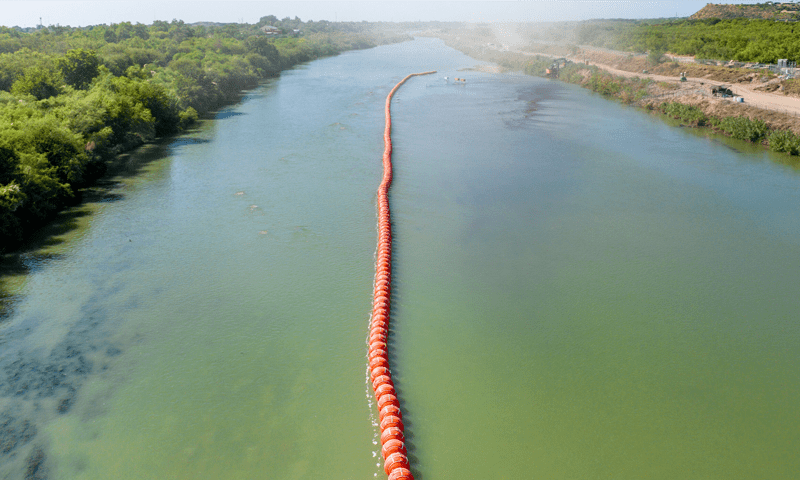 US sues Texas over floating border barriers