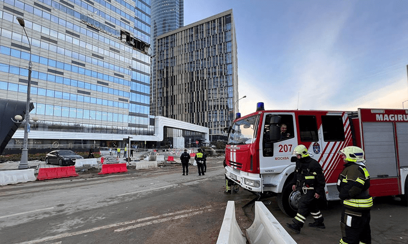 Moscow buildings hit as Russia says it downs Ukrainian drones