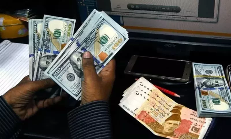 Dollar rises by 46 paisas against rupee in interbank