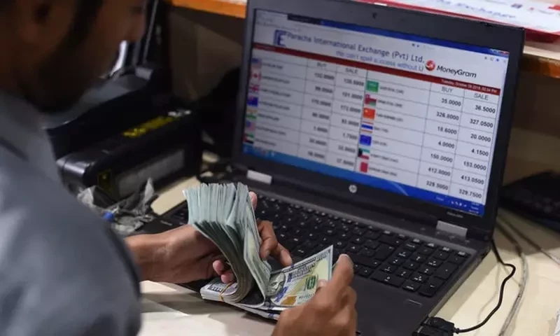 Rupee falls against US dollar as shares fall over 1,200 points