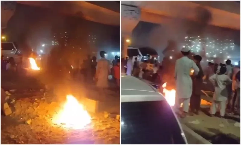 Traffic resumes on Karachi&rsquo;s Teen Hatti after three hours