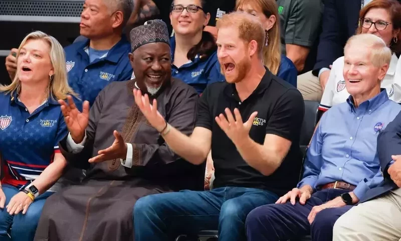Prince Harry loses penalty shootout to German politican on TV