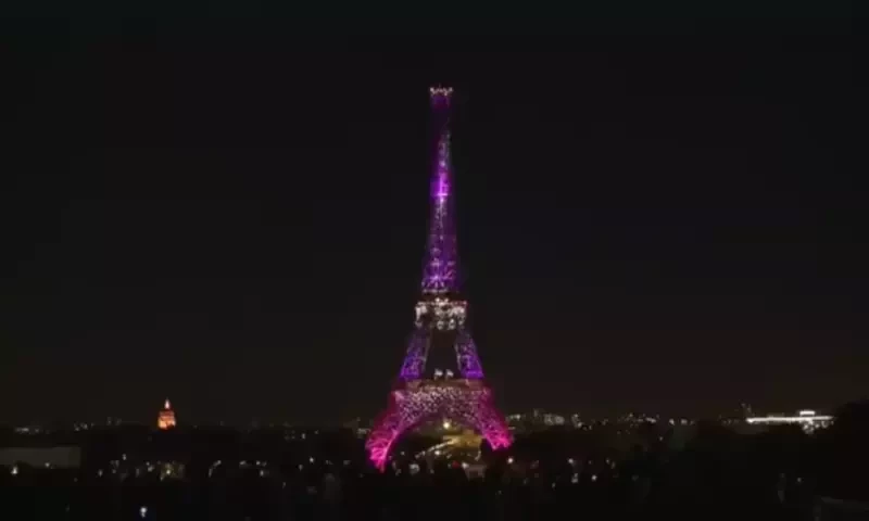 Eiffel Tower turns pink to begin breast cancer awareness campaign