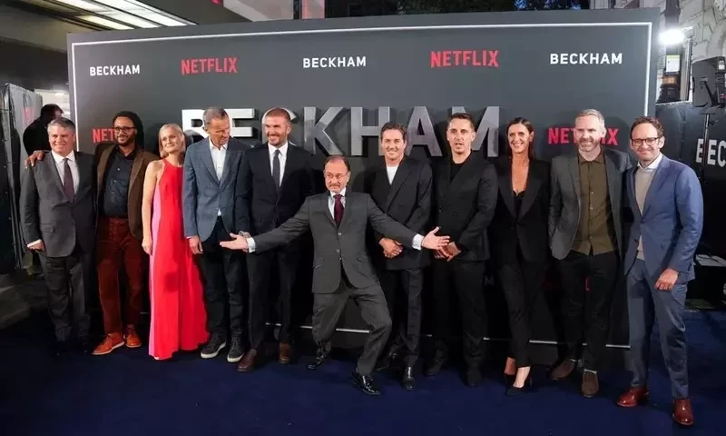 David Beckham takes family to premiere of candid new Netflix documentary about his life