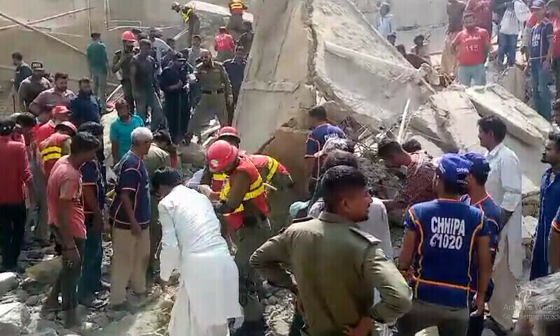 Three dead as under-construction building collapses in Karachi