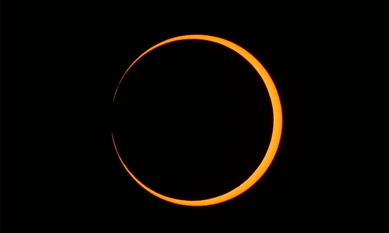 Skygazers watch &lsquo;Ring of Fire&rsquo; eclipse over Western Hemisphere