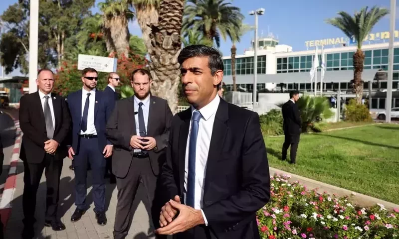 UK PM Sunak lands in Tel Aviv