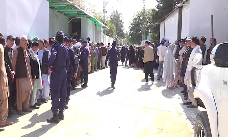 Long queues of Afghan refugees at UNHCR office in Quetta