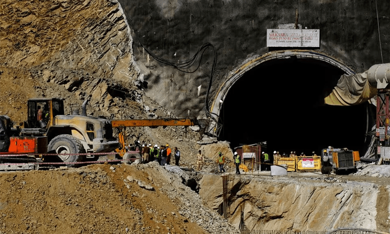 Indian rescuers drill halfway towards workers trapped in tunnel
