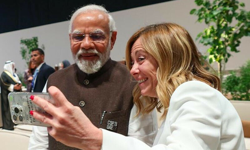 Modi&rsquo;s moments with #Meloni with caption Melodi goes viral