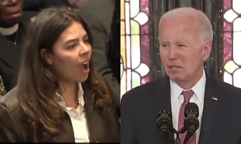 Protesters call for Gaza ceasefire, interrupt Biden campaign speech