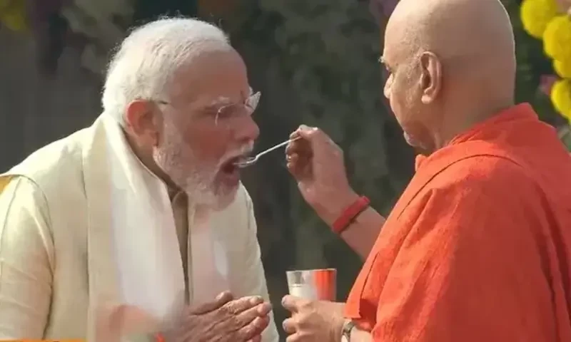 Modi breaks 11-day fast after inauguration of Ram temple in Ayodhya