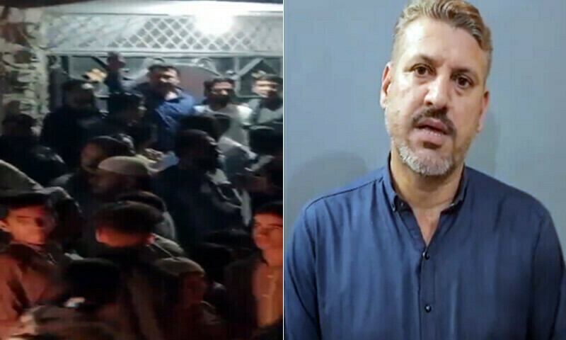 Angry crowd surrounds MPA&rsquo;s house after he joins PPP