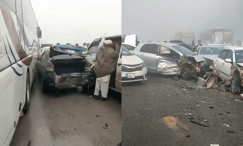 Dozens of vehicles collide on motorway near Punjab&rsquo;s Kallar Kahar