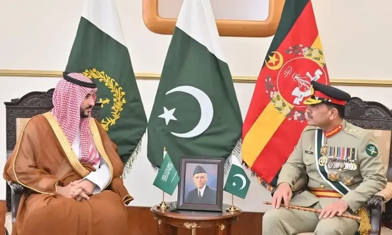 In meeting with COAS Munir, Saudi defence minister calls for boosting ties