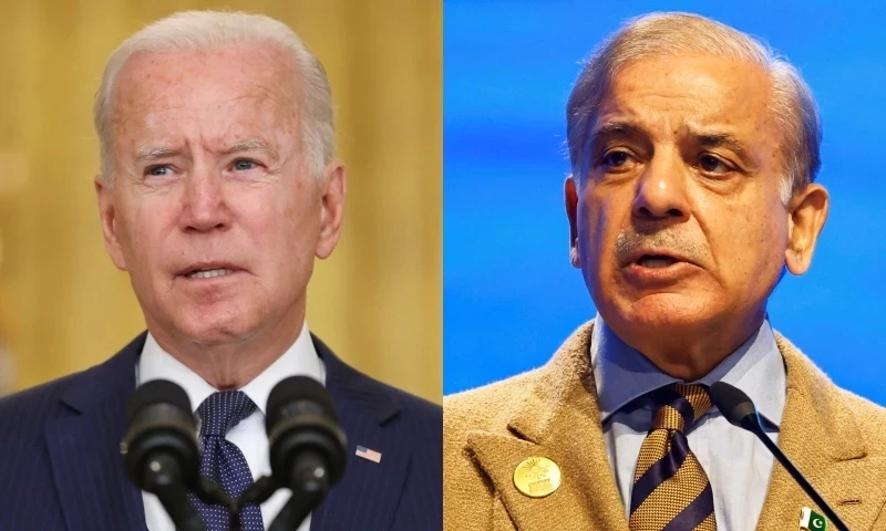 Pakistan desires to work with US for achieving shared goal of peace, Shehbaz tells Biden
