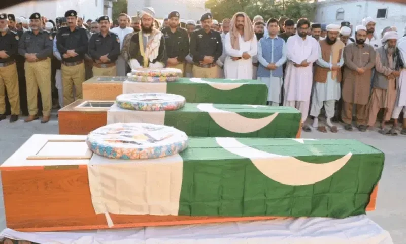 Funeral prayers for martyred policemen offered in KP&rsquo;s Bannu