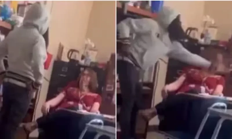 US high school student slaps teacher in classroom