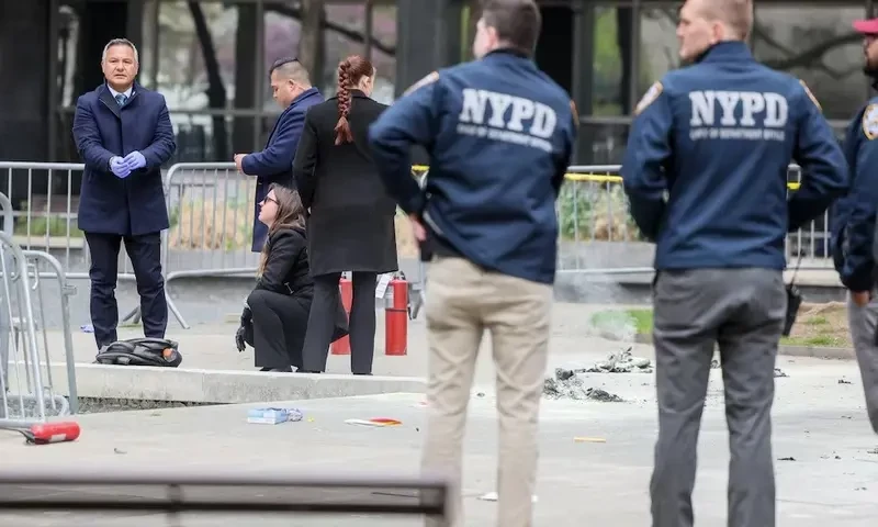 Man sets self on fire outside NYC court where Trump trial under way