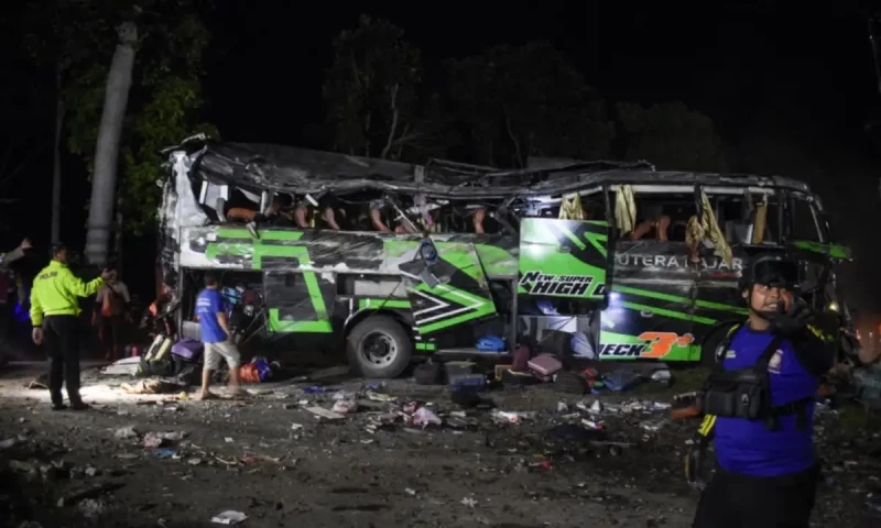 Indonesia school bus crash kills 11, dozens injured