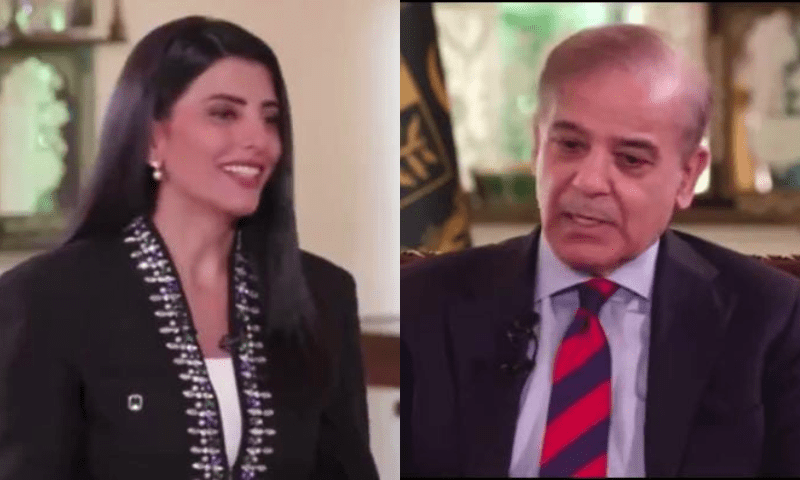 What did PM Shehbaz say in Arabic to the Arab journalist?