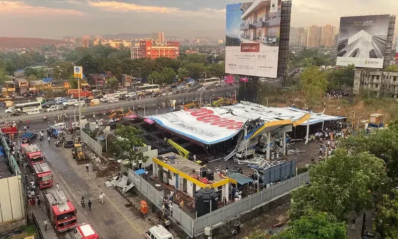 Four dead, several feared trapped after billboard collapses in Mumbai