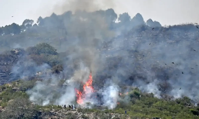 Fire breaks out in Margalla Hills&rsquo;s Saidpur village range