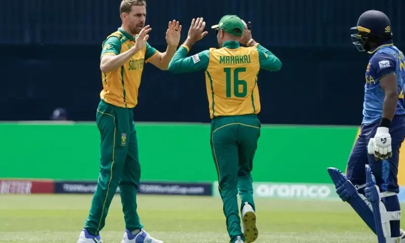 Nortje takes 4-7 as South Africa beat Sri Lanka in T20 World Cup