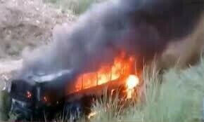 Passenger bus catches fire in Balochistan, 3 dead