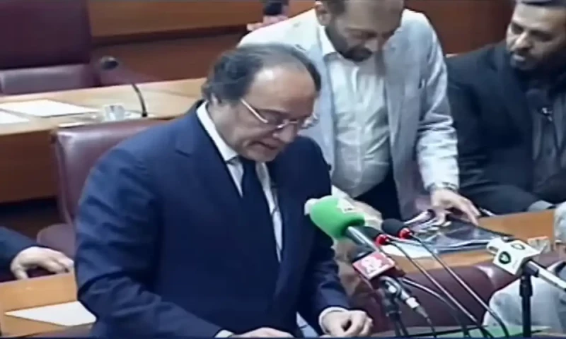 Finance Minister Aurangzeb unveils Rs18.87 trillion budget amid opposition noise