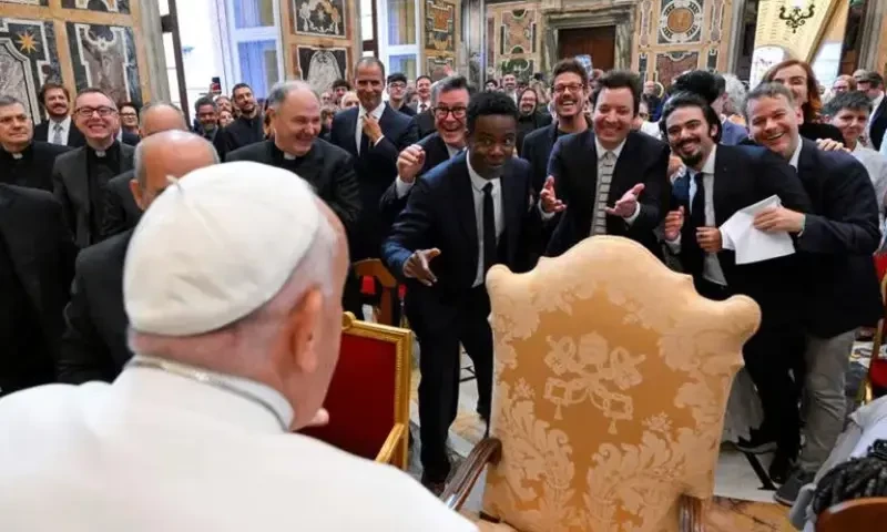 It&rsquo;s OK to joke about God but don&rsquo;t offend, Pope tells comedians