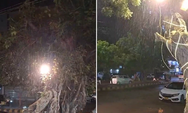 Rain in different parts of Karachi breaks hot spell